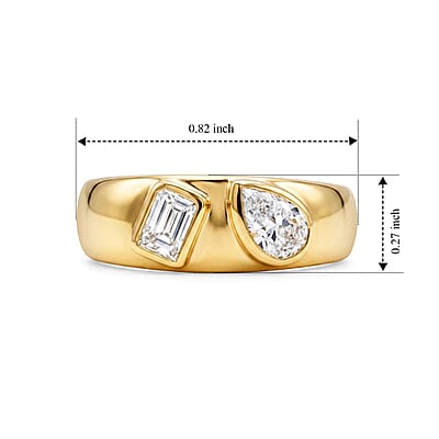 Luxuriant Lab Grown Diamond E-F VS 1.00 ctw Ring in 18K Vermeil Yellow Gold Over Sterling Silver (Size 7.0)
