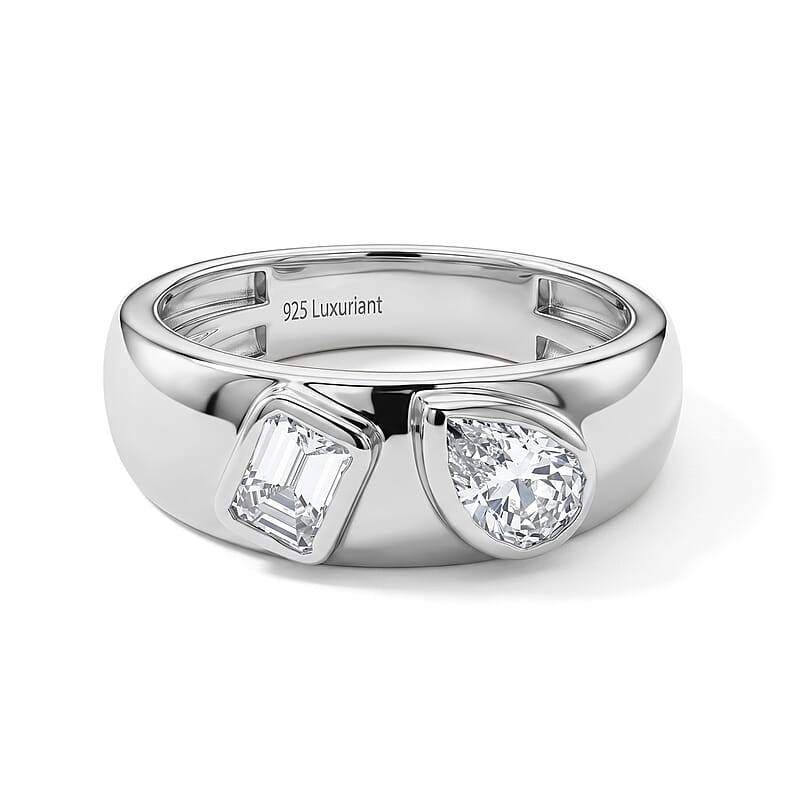 Luxuriant Lab Grown Diamond E-F VS 1.00 ctw Ring in Rhodium Over Sterling Silver (Size  5.0)