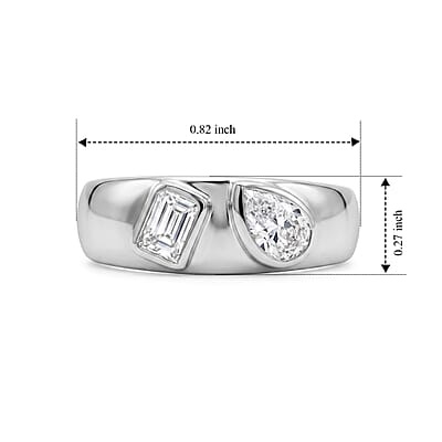 Luxuriant Lab Grown Diamond E-F VS 1.00 ctw Ring in Rhodium Over Sterling Silver (Size  5.0)