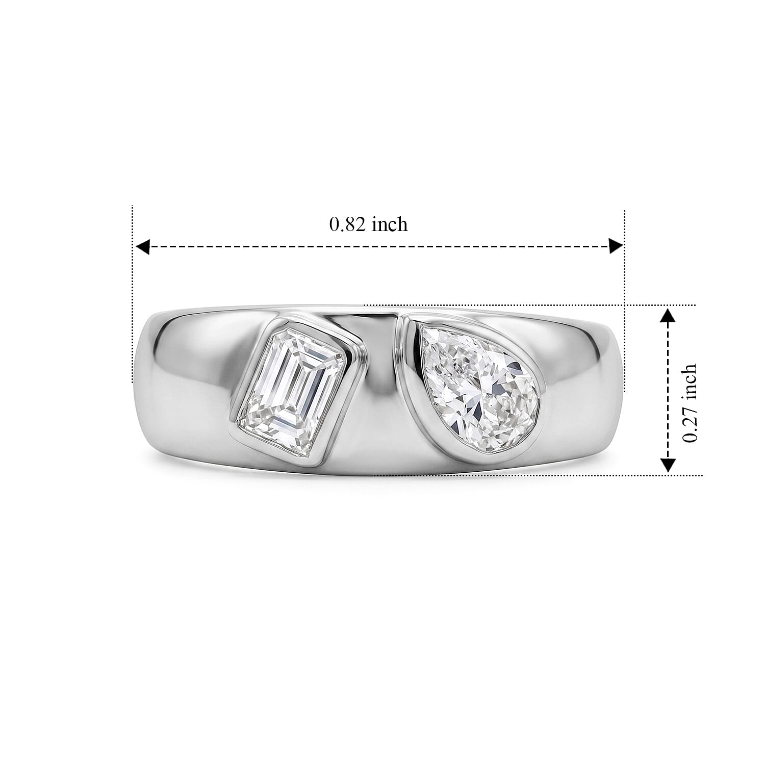 Luxuriant Lab Grown Diamond E-F VS 1.00 ctw Ring in Rhodium Over Sterling Silver (Size  5.0)