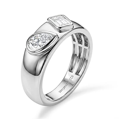Luxuriant Lab Grown Diamond E-F VS 1.00 ctw Ring in Rhodium Over Sterling Silver (Size  6.0)