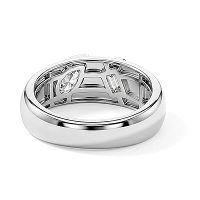 Luxuriant Lab Grown Diamond E-F VS 1.00 ctw Ring in Rhodium Over Sterling Silver (Size  6.0)