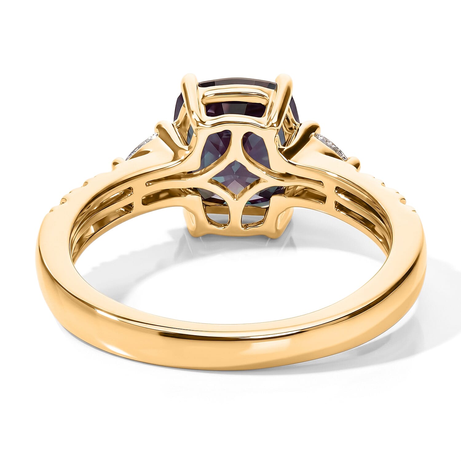 AAA Lavender Spinel and Luxuriant Lab Grown Diamond (SI) 2.85 ctw Ring in 10K Yellow Gold (Size 6.0)