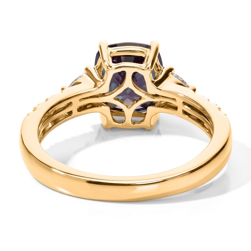 AAA Lavender Spinel and Luxuriant Lab Grown Diamond (SI) 2.85 ctw Ring in 10K Yellow Gold (Size 6.0)