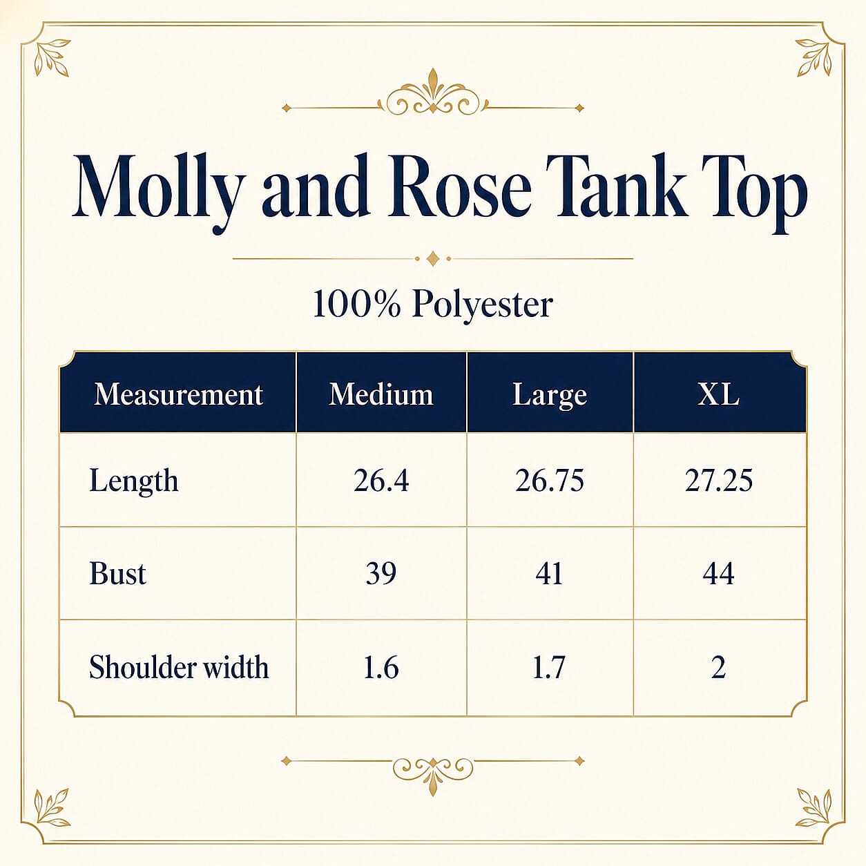 Molly and Rose Black Tank Top S