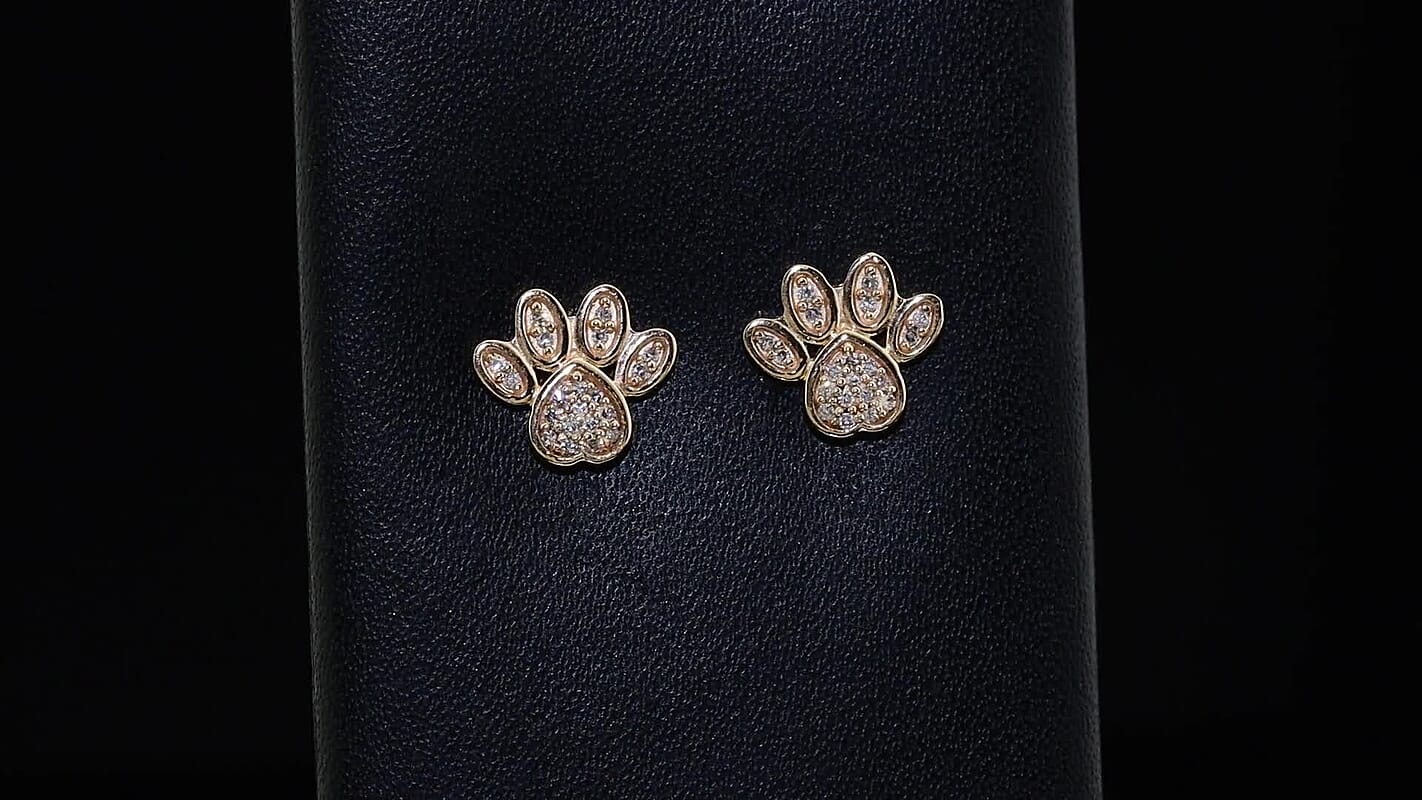 D''Joy Natural Pink Diamond 0.13 ctw Earrings in 18K Vermeil Rose Gold Over Sterling Silver