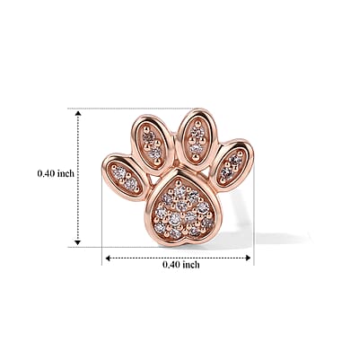 D'Joy Natural Pink Diamond 0.13 ctw Earrings in 18K Vermeil Rose Gold Over Sterling Silver
