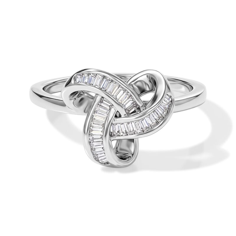 D'Joy Diamond 0.25 ctw Bond Collection Ring in Rhodium Over Sterling Silver (Size 6.0)
