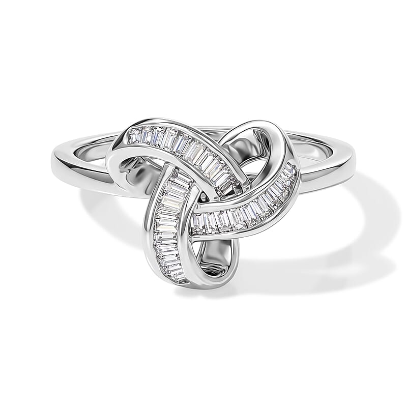 D'Joy Diamond Ring in Rhodium Over Sterling Silver (Size 6.0) 0.25 ctw