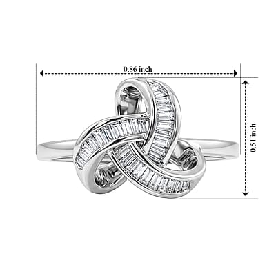D'Joy Diamond Ring in Rhodium Over Sterling Silver (Size 6.0) 0.25 ctw