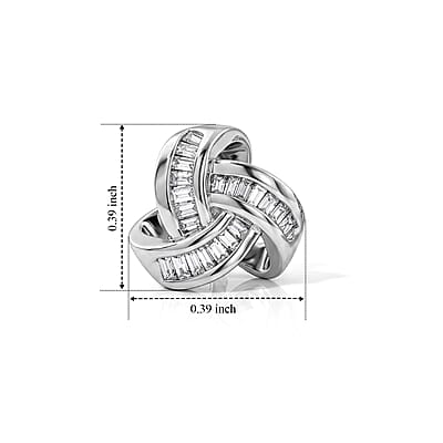 D'Joy Bond Collection Diamond 0.25 ctw Stud Earrings in Rhodium Over Sterling Silver