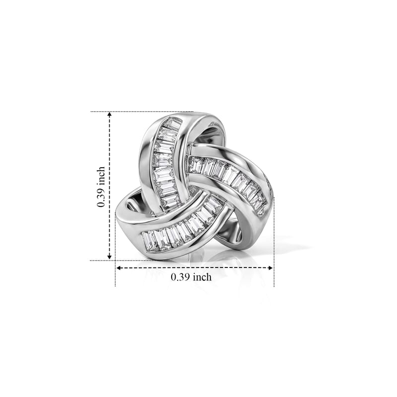 D'Joy Diamond 0.25 ctw Bond Collection Stud Earrings in Rhodium Over Sterling Silver