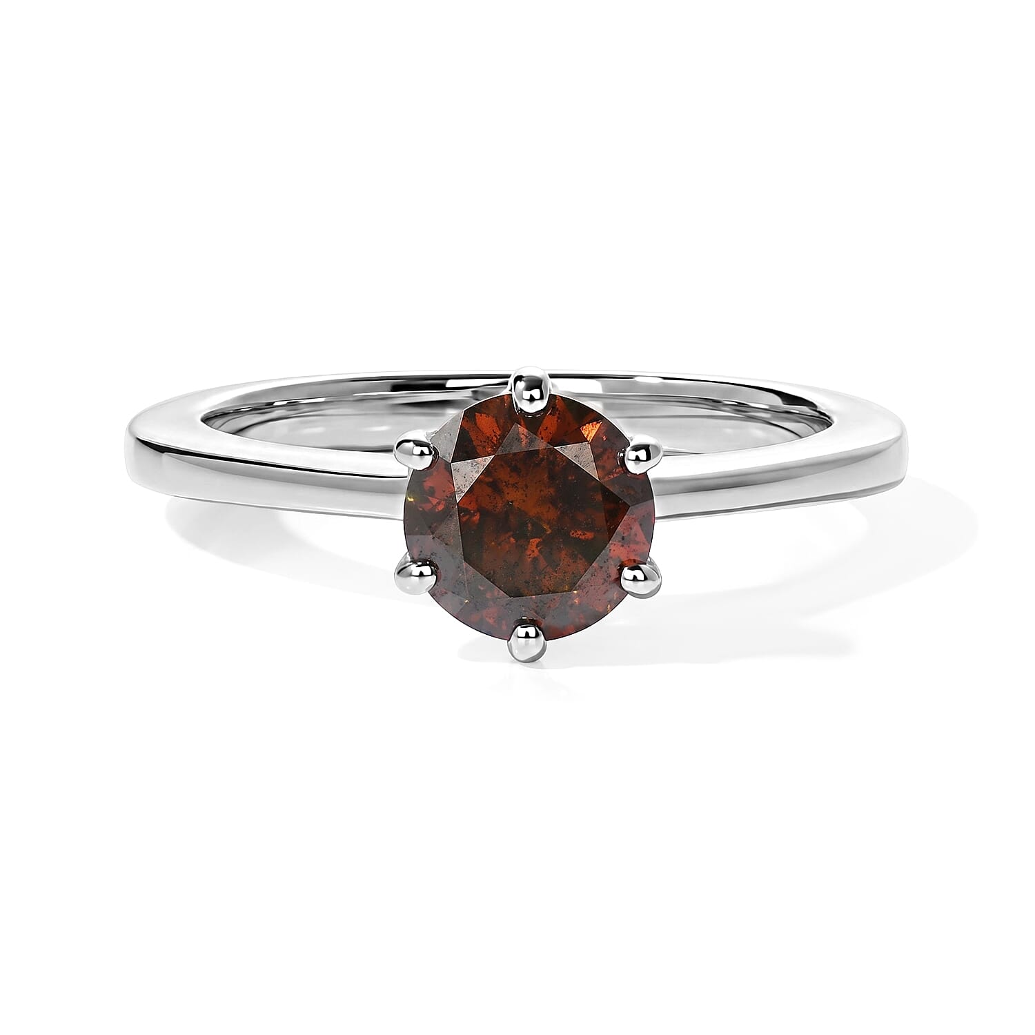 Red Diamond I3 1.00 ctw Timeless Flame Ring in 10K White Gold (Size 6.0)
