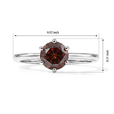 Red Diamond I3 1.00 ctw Timeless Flame Ring in 10K White Gold (Size 6.0)