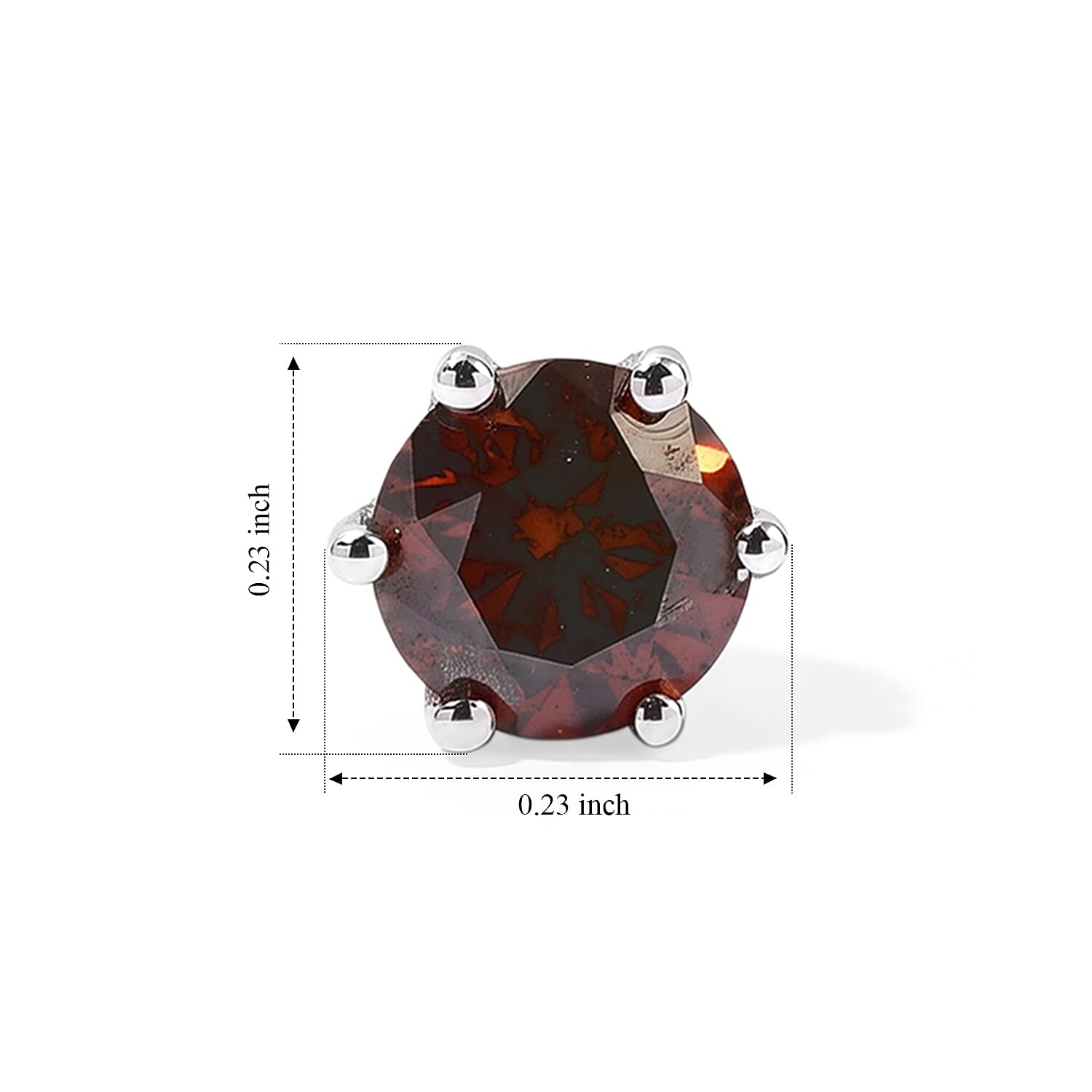 Red Diamond I3 1.00 ctw Solitaire Stud Earrings in 10K White Gold