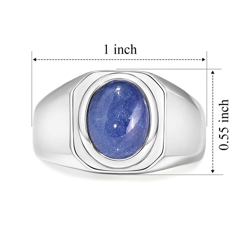EverTrue Tanzanite 3.60 ctw Men's Ring in Platinum Bond (Size 11.0)