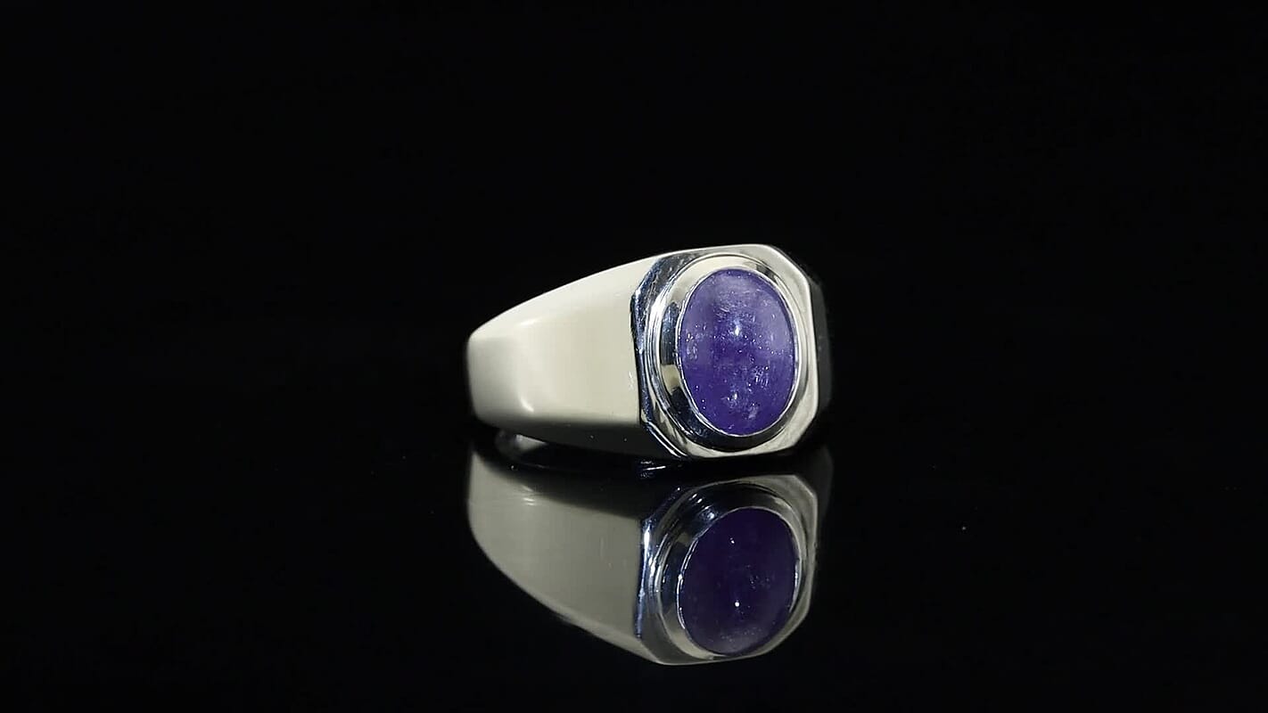 EverTrue Tanzanite 3.60 ctw Men''s Ring in Platinum Bond (Size 10.0)