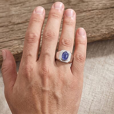 EverTrue Tanzanite 3.60 ctw Men's Ring in Platinum Bond (Size 9.0)