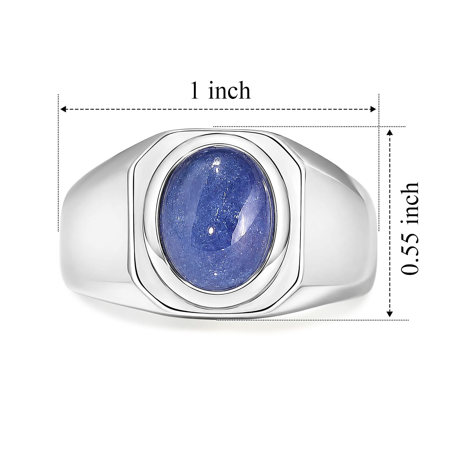 EverTrue Tanzanite 3.60 ctw Men's Ring in Platinum Bond (Size 9.0)