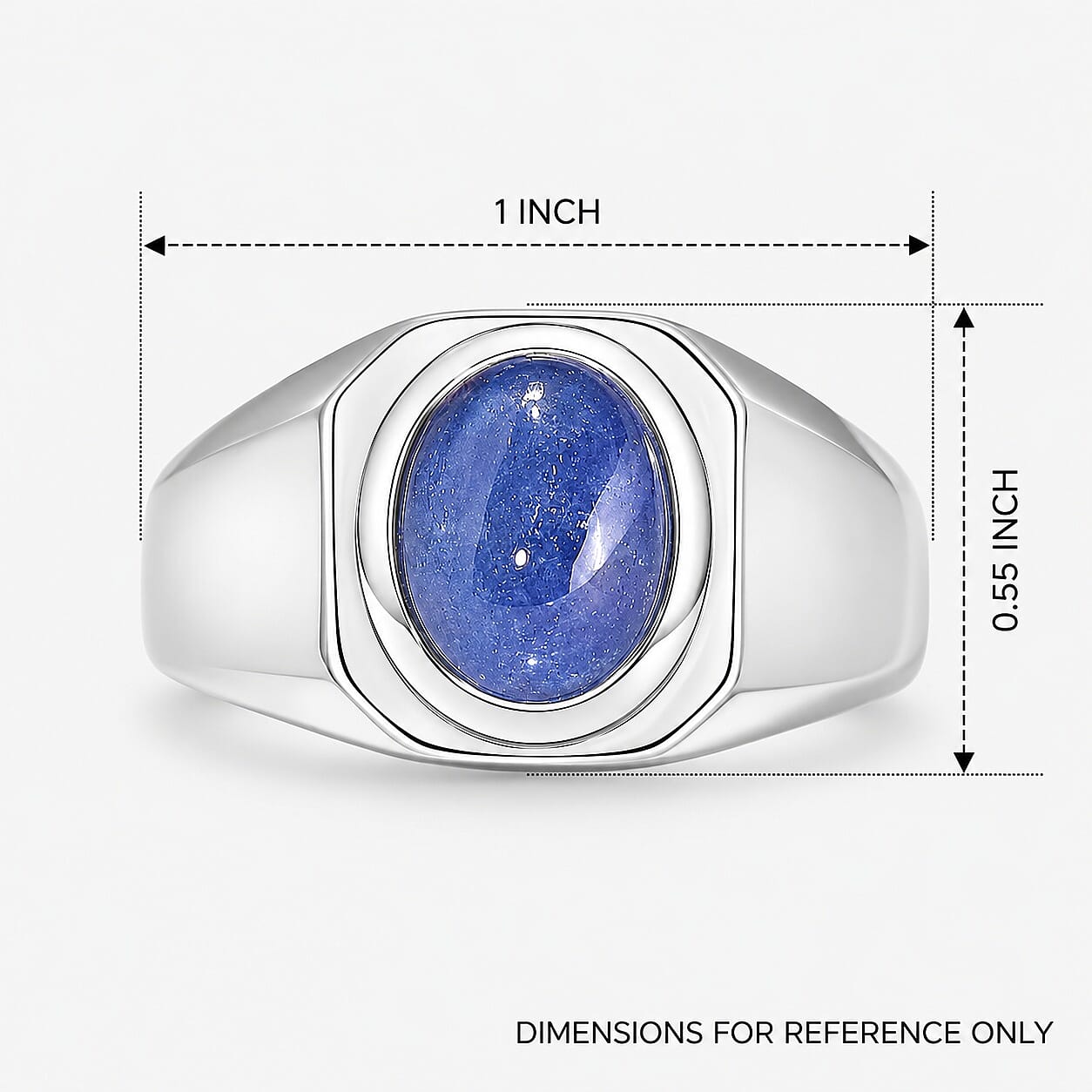 EverTrue Tanzanite 3.60 ctw Men's Ring in Platinum Bond (Size 9.0)