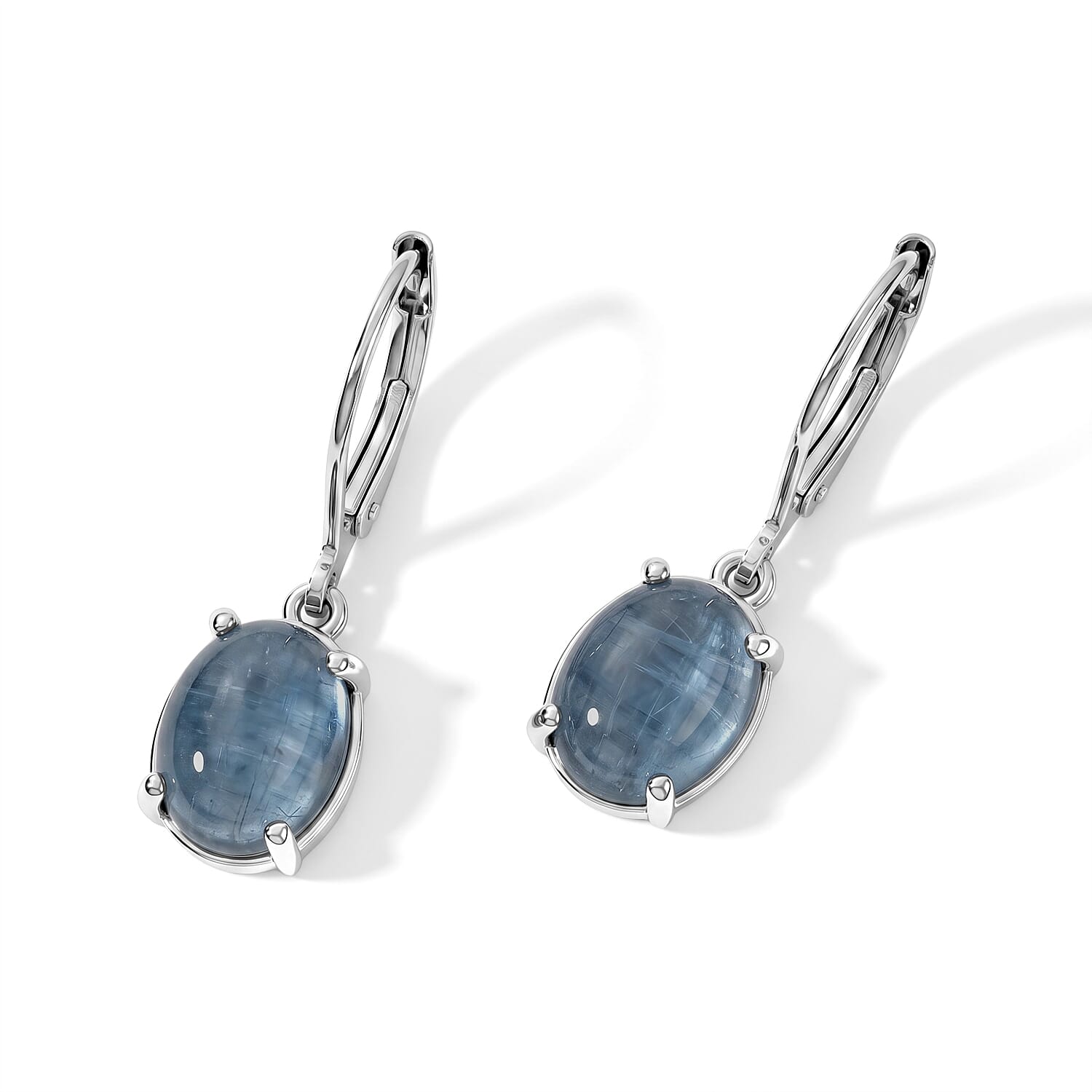 EverTrue Santa Maria Aquamarine 5.40 ctw Earrings in Platinum Bond