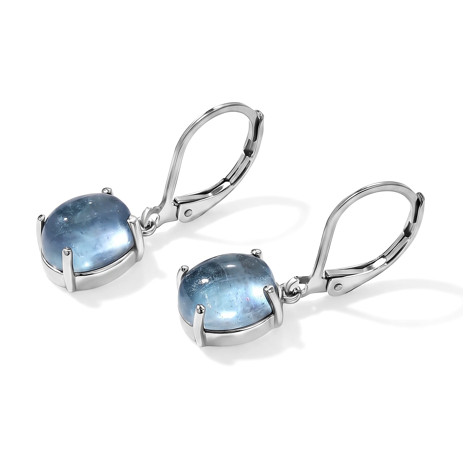 EverTrue Santa Maria Aquamarine 5.40 ctw Earrings in Platinum Bond