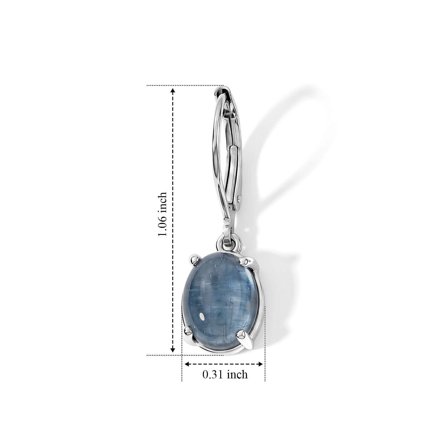 EverTrue Santa Maria Aquamarine 5.40 ctw Earrings in Platinum Bond