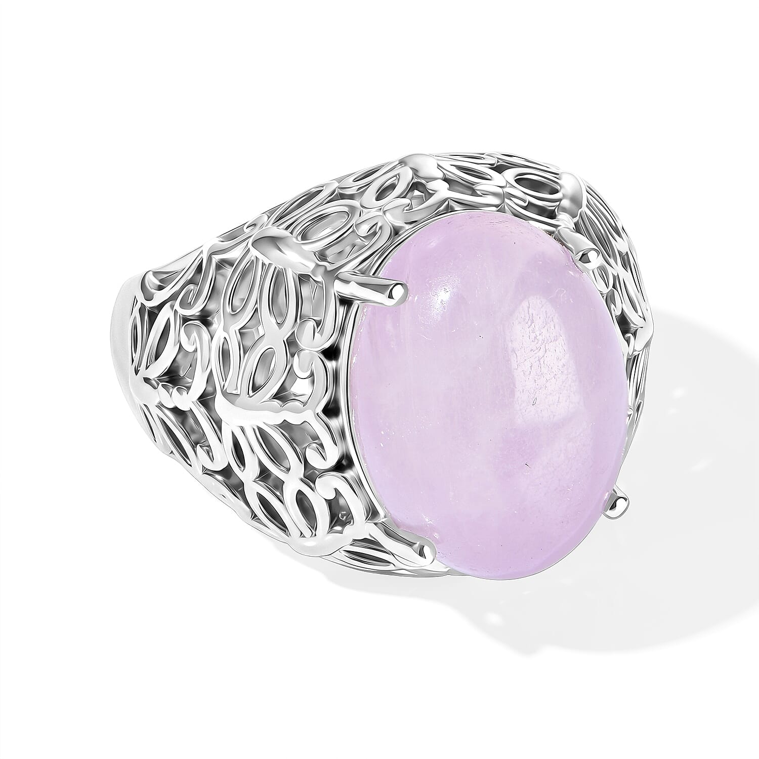 EverTrue Kunzite 11.20 ctw Solitaire Ring in Platinum Bond (Size 5.0)
