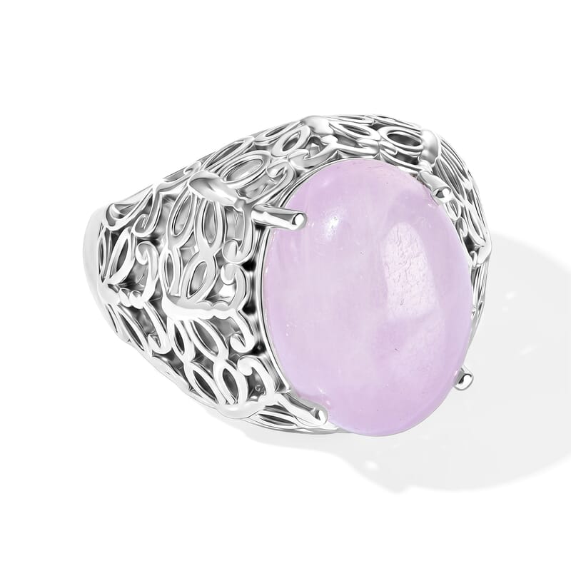 EverTrue Kunzite 11.20 ctw Imperial Lace Ring in Platinum Bond (Size 5.0)