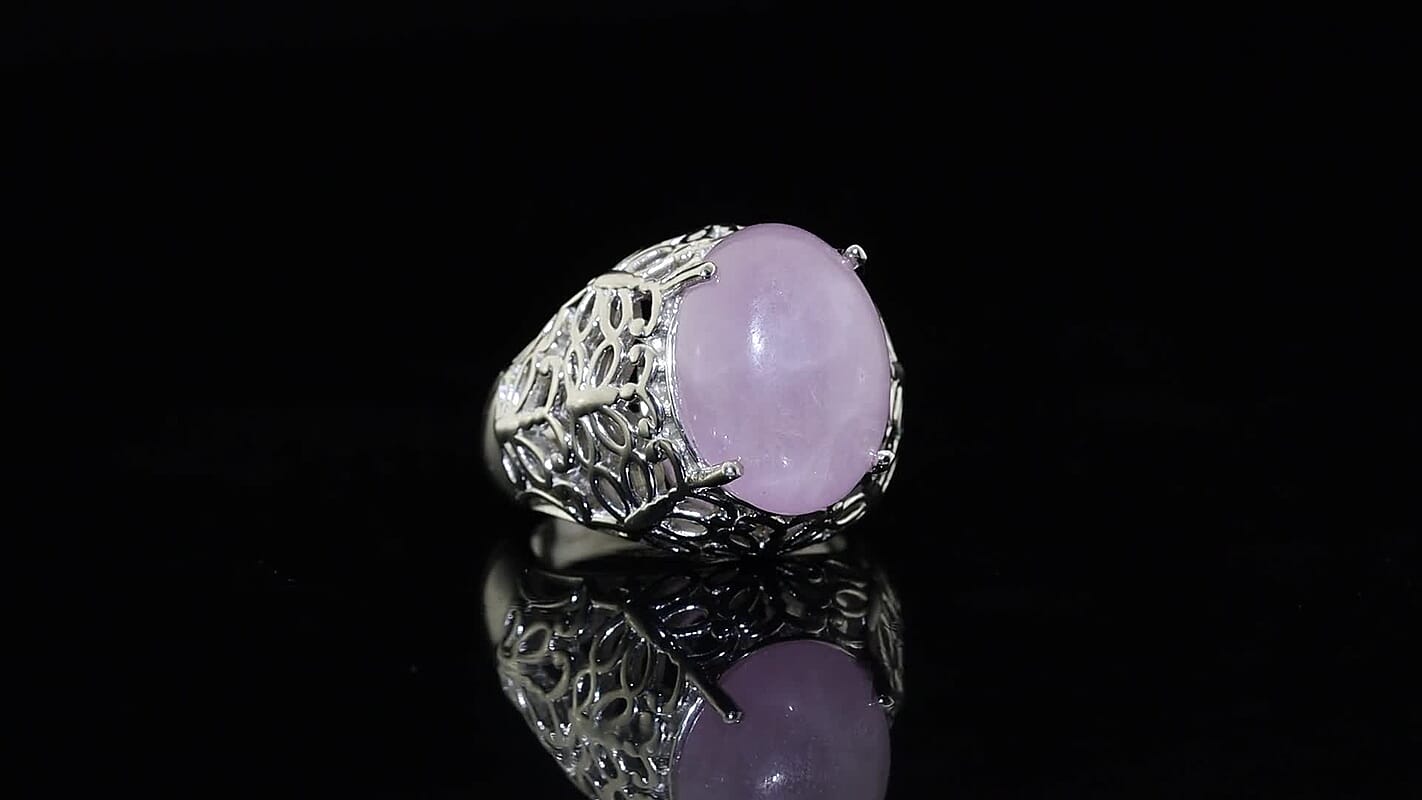 EverTrue Kunzite 11.20 ctw Solitaire Ring in Platinum Bond (Size 7.0)
