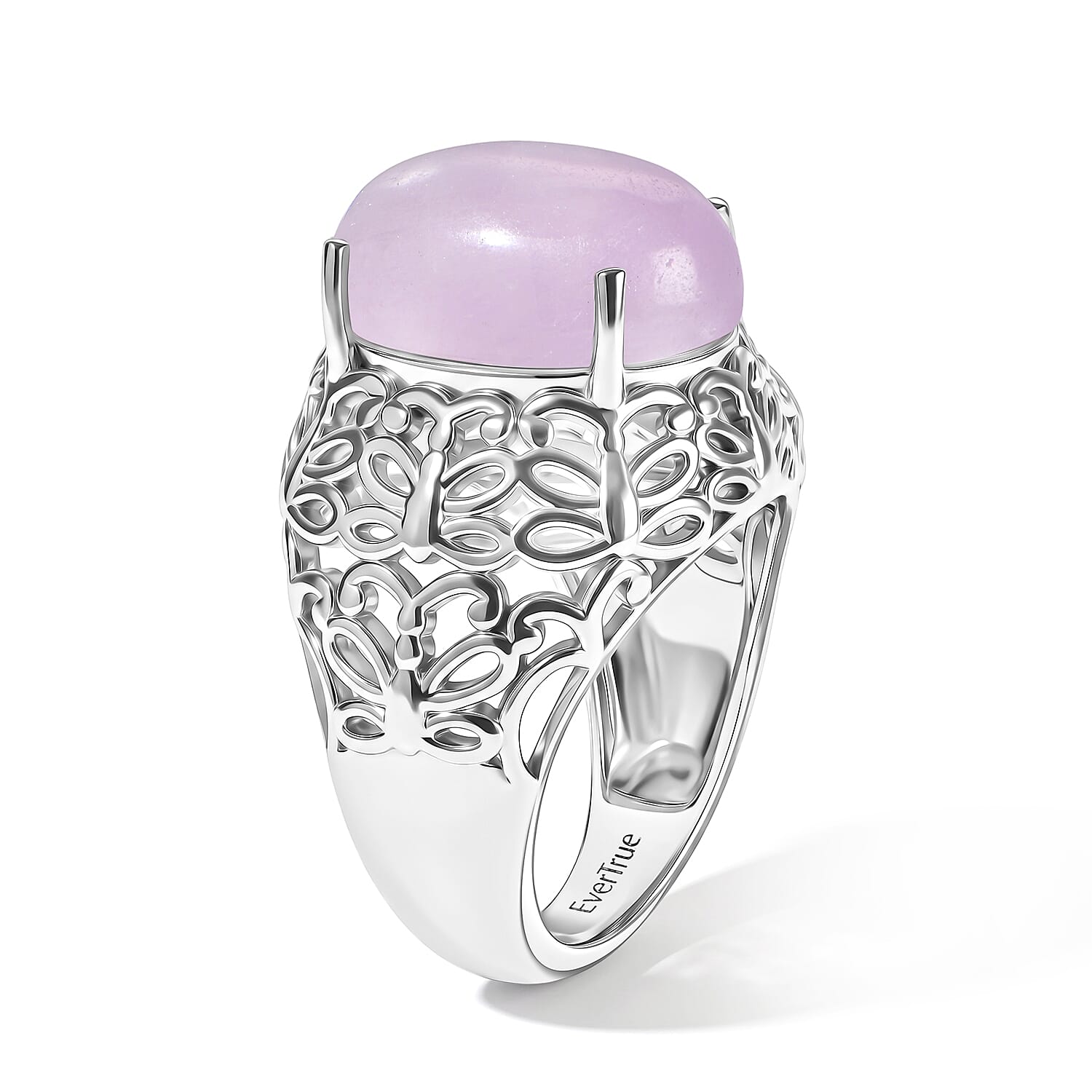 EverTrue Kunzite 11.20 ctw Solitaire Ring in Platinum Bond (Size 5.0)