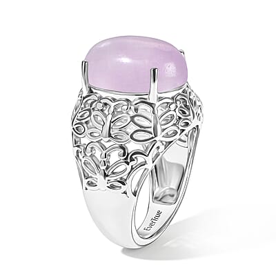 EverTrue Kunzite 11.20 ctw Solitaire Ring in Platinum Bond (Size 5.0)
