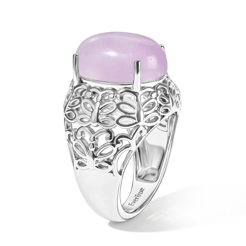 EverTrue Kunzite 11.20 ctw Imperial Lace Ring in Platinum Bond (Size 5.0)