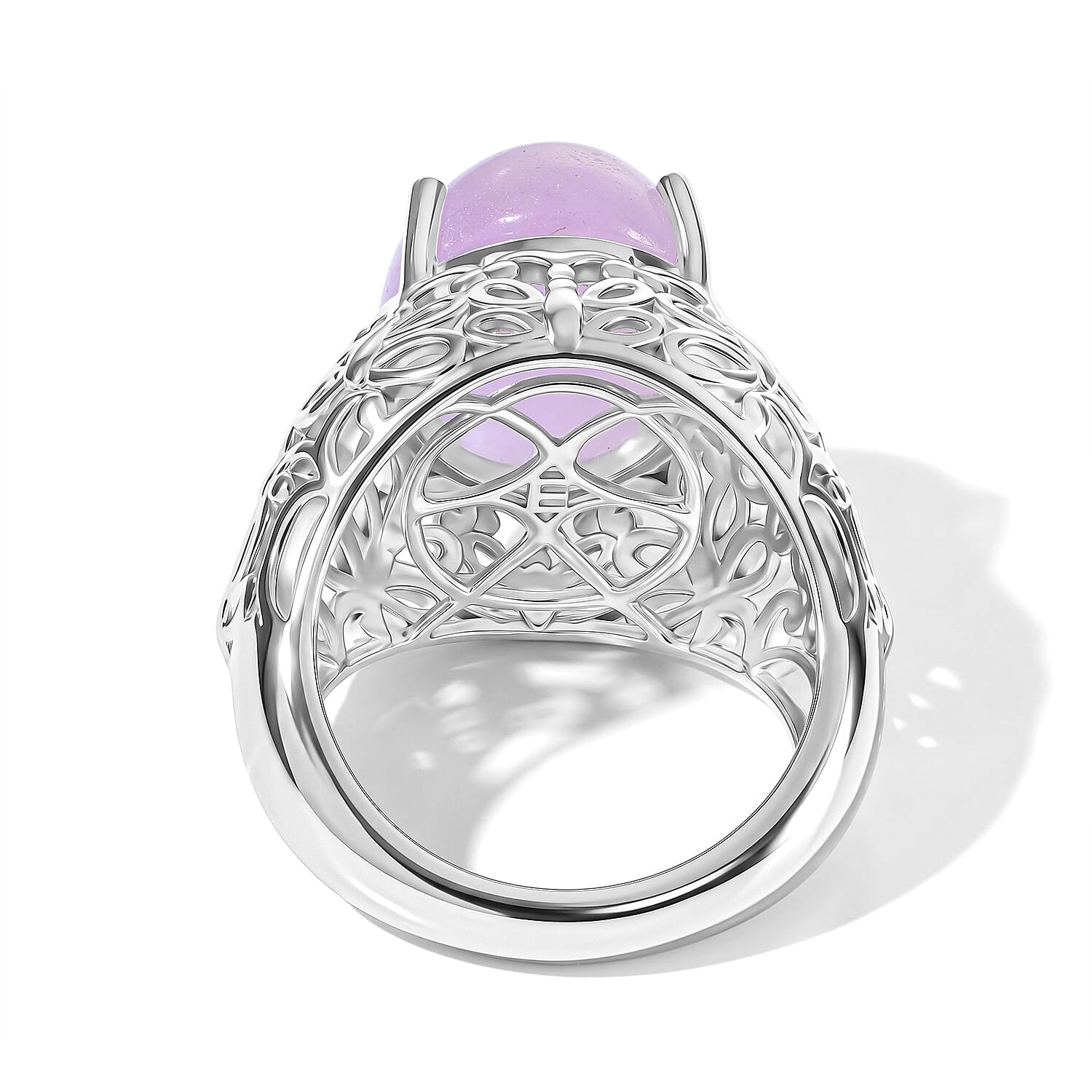 EverTrue Kunzite 11.20 ctw Solitaire Ring in Platinum Bond (Size 5.0)