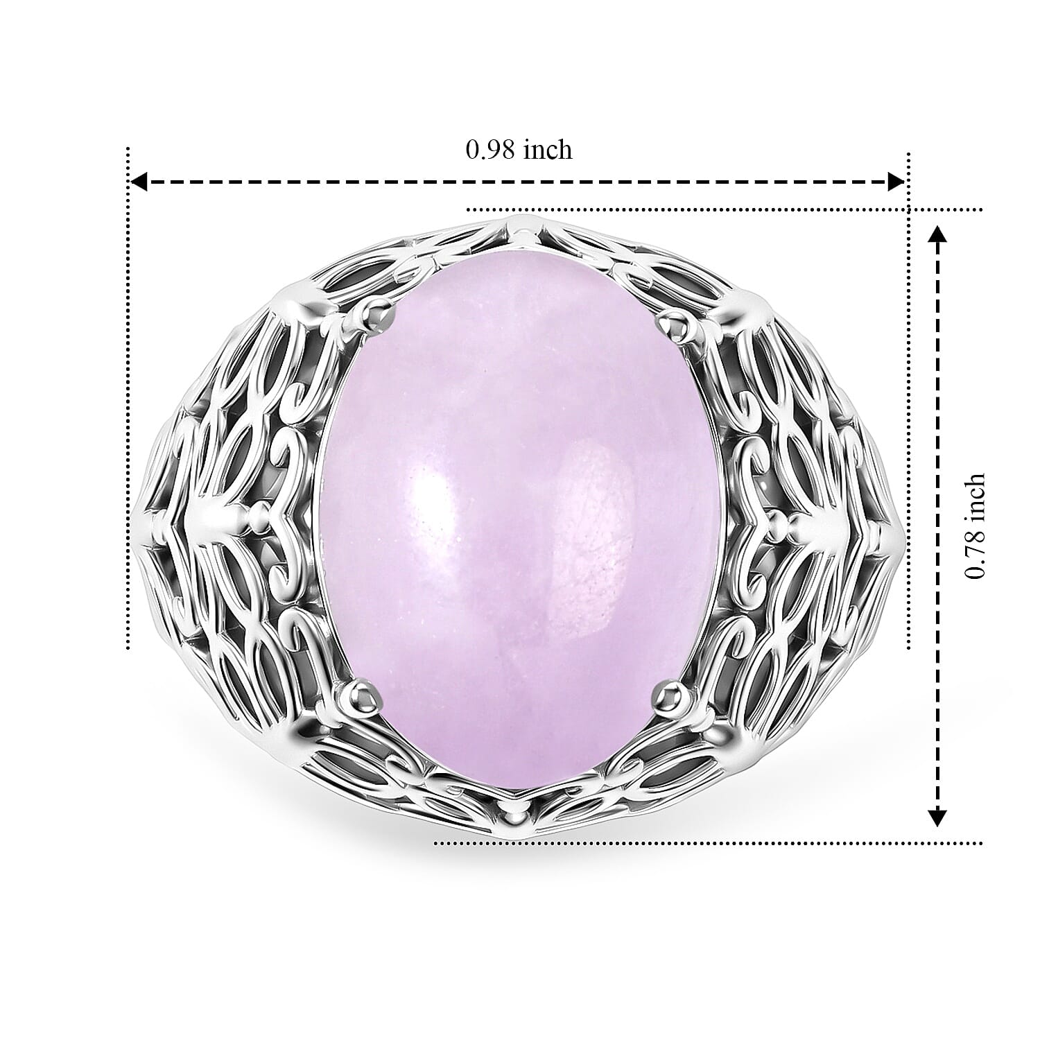 EverTrue Kunzite 11.20 ctw Solitaire Ring in Platinum Bond (Size 5.0)