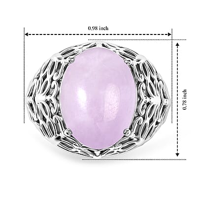 EverTrue Kunzite 11.20 ctw Solitaire Ring in Platinum Bond (Size 5.0)