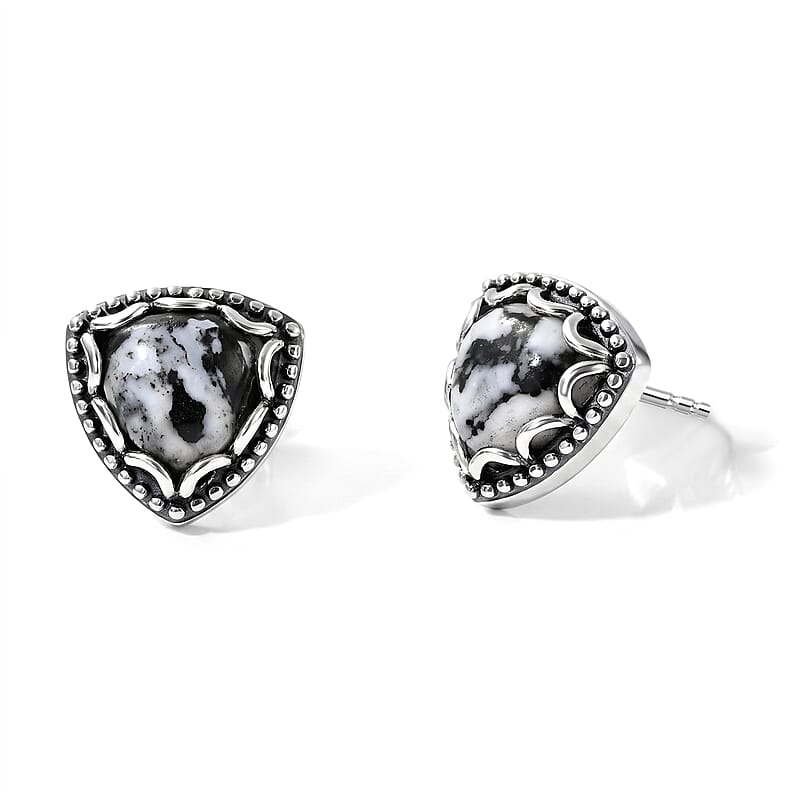 D'Joy Artisan Crafted Premium White Buffalo 2.50 ctw Earrings in Sterling Silver
