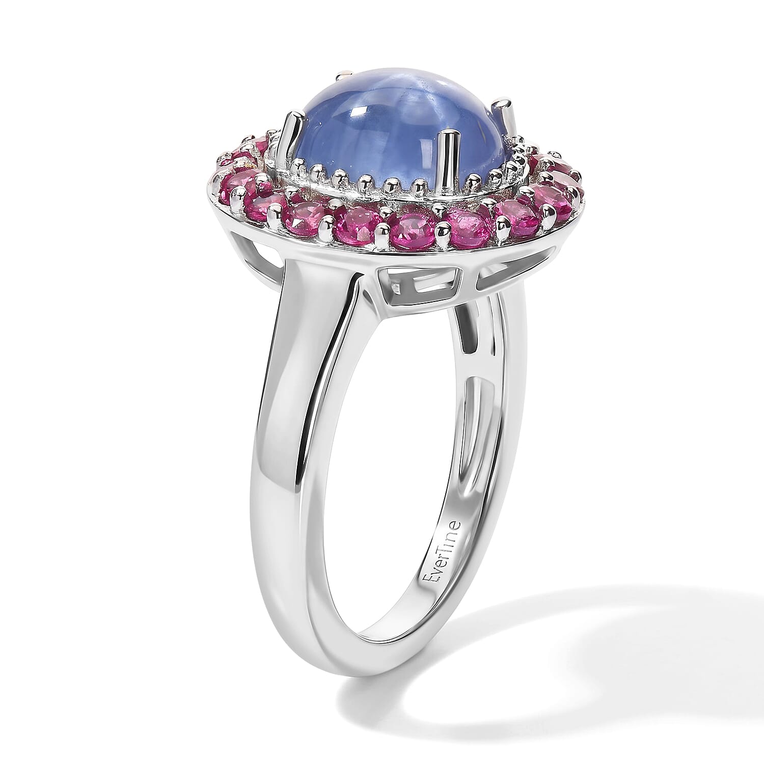 EverTrue Tanzanite and Orissa Rhodolite Garnet 3.65 ctw Ring in Platinum Bond (Size 6.0)