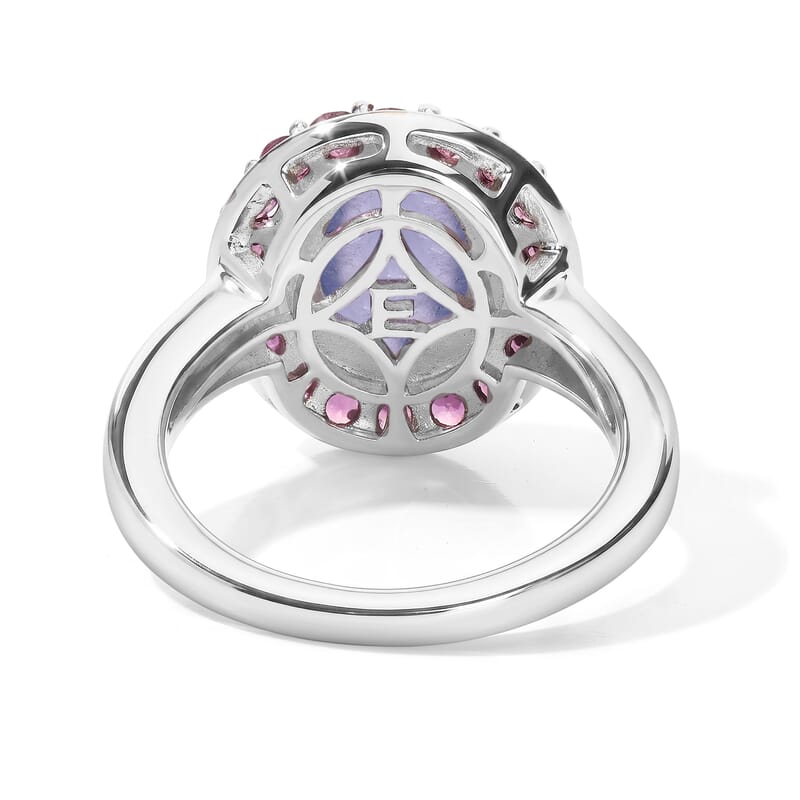 EverTrue Tanzanite and Orissa Rhodolite Garnet 3.65 ctw Ring in Platinum Bond (Size 6.0)