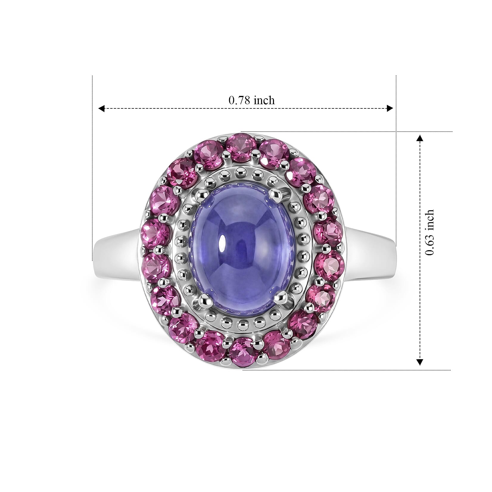 EverTrue Tanzanite and Orissa Rhodolite Garnet 3.65 ctw Ring in Platinum Bond (Size 6.0)