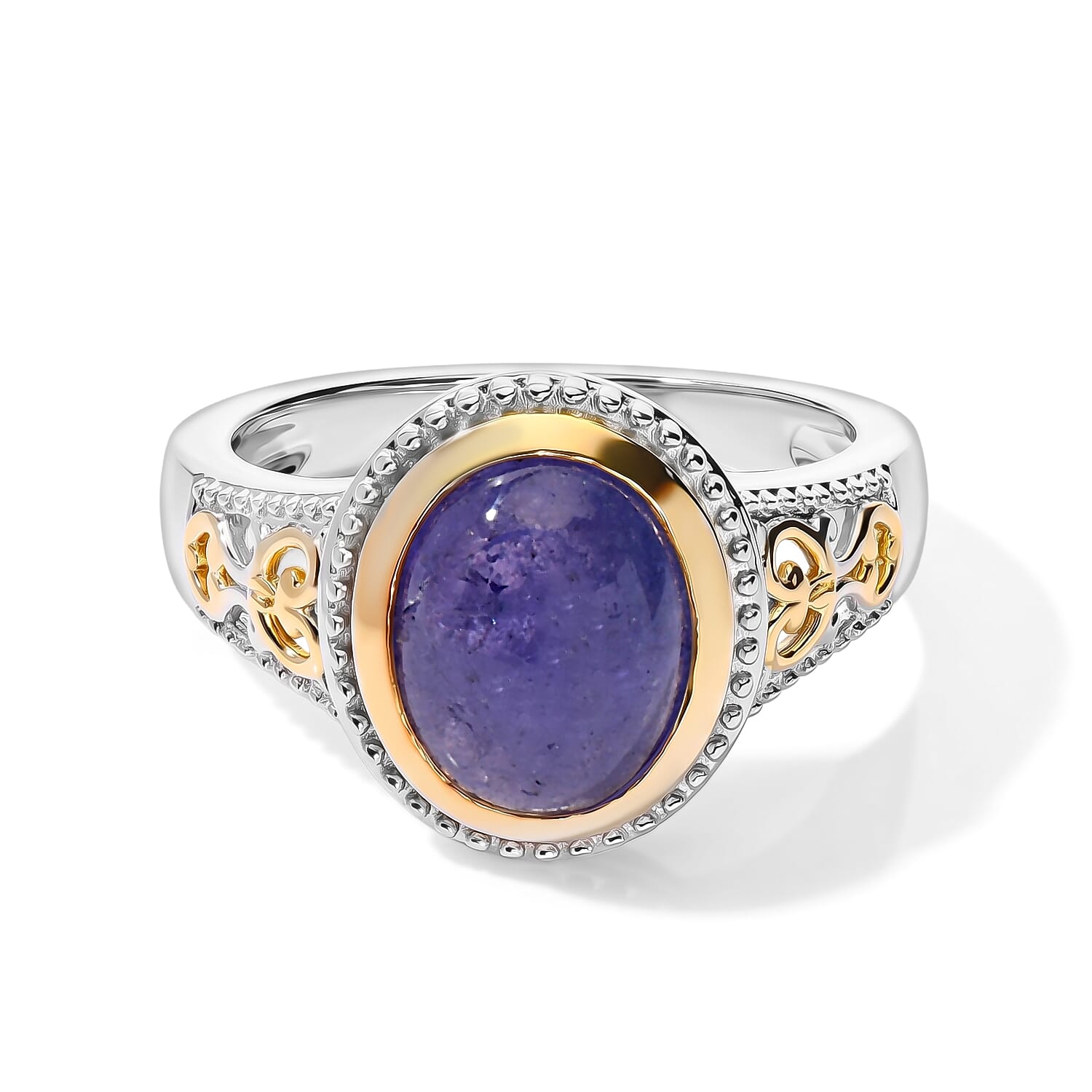 EverTrue Tanzanite 3.75 ctw Solitaire Ring in 18K YG Plated and Platinum Bond (Size 5.0)