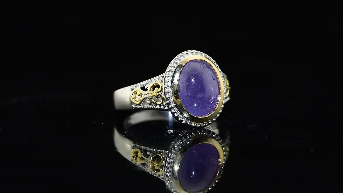 EverTrue Tanzanite 3.75 ctw Solitaire Ring in 18K YG Plated and Platinum Bond (Size 10.0)