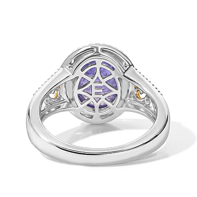 EverTrue Tanzanite 3.75 ctw Solitaire Ring in 18K YG Plated and Platinum Bond (Size 5.0)