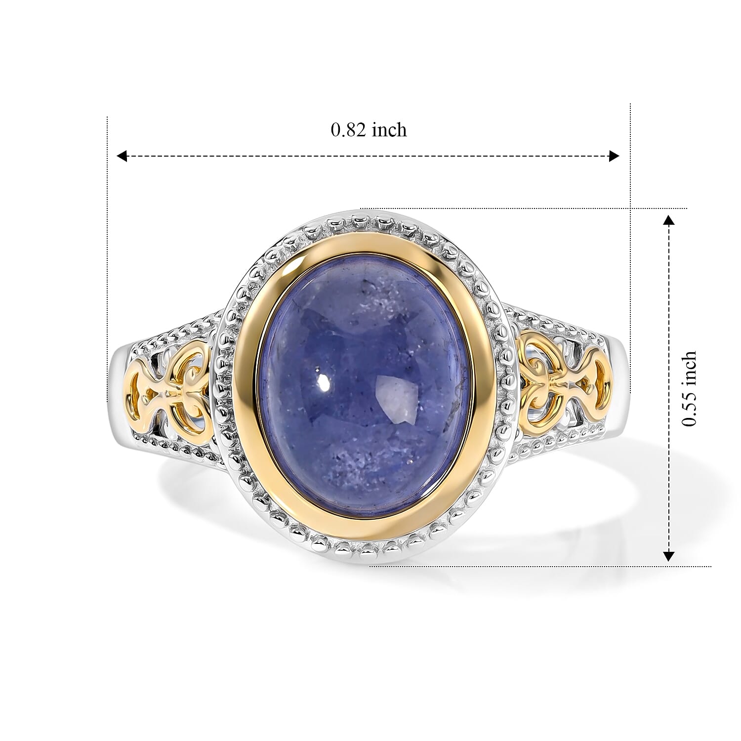 EverTrue Tanzanite 3.75 ctw Solitaire Ring in 18K YG Plated and Platinum Bond (Size 5.0)