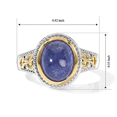 EverTrue Tanzanite 3.75 ctw Solitaire Ring in 18K YG Plated and Platinum Bond (Size 5.0)