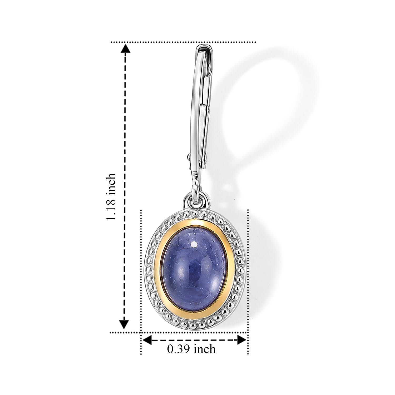 EverTrue Tanzanite 4.20 ctw Solitaire Earrings in 18K YG Plated and Platinum Bond