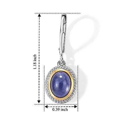 EverTrue Tanzanite 4.20 ctw Solitaire Earrings in 18K YG Plated and Platinum Bond