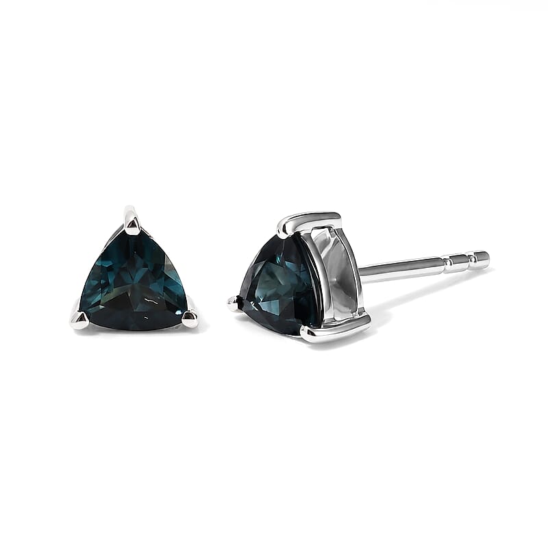 Luxoro AAA Monte Belo Indicolite 0.80 ctw Solitaire Stud Push Post Earrings in 10K White Gold