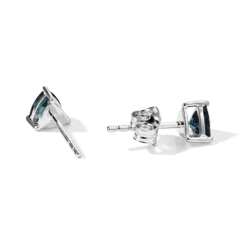Luxoro AAA Monte Belo Indicolite 0.80 ctw Solitaire Stud Earrings in 10K White Gold