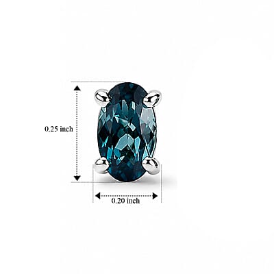 AAA Monte Belo Indicolite 0.50 ctw Solitaire Stud Push Post Earrings in 10K White Gold